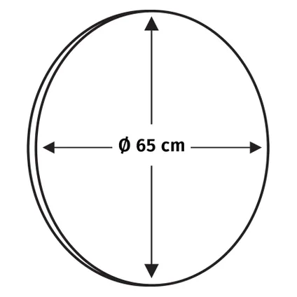 Differnz spiegel rond Ø65cm zwart kader 5