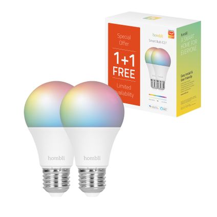 Hombli ledlamp Smart Bulb RGB + CCT 9W E27 Promo Pack