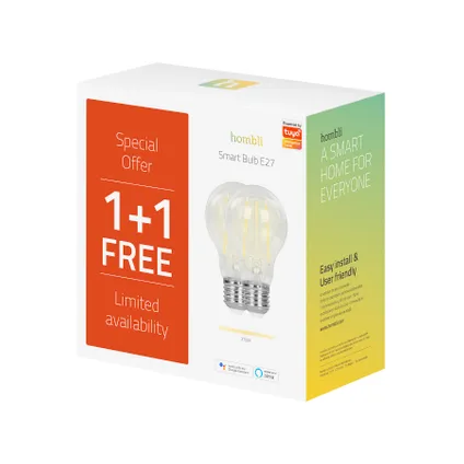 Lampe à incandescence Hombli LED Smart Bulb 7W E27 Promo Pack 9