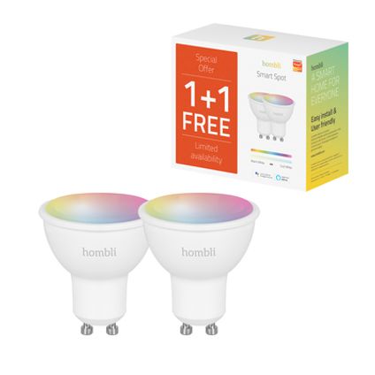 Spot LED Hombli Smart Spot RGB+CCT 5W GU10 Pack Promo