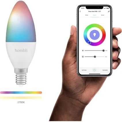 Ampoule flamme Hombli Smart Bulb RGB+CCT 4,5W E14 Pack Promo 4