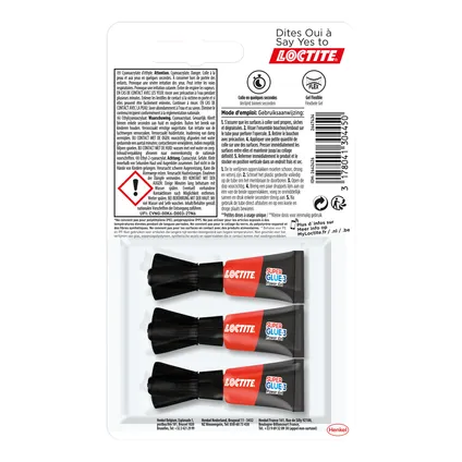Colle instantanée Loctite Super Glue-3 Power Gel Mini-Dose 3x1gr 3