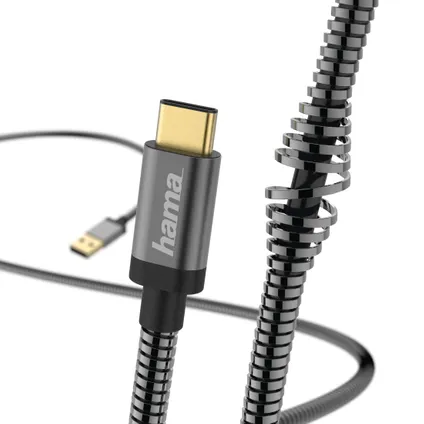 Hama USB oplaad-/datakabel Metal Type C zwart 4