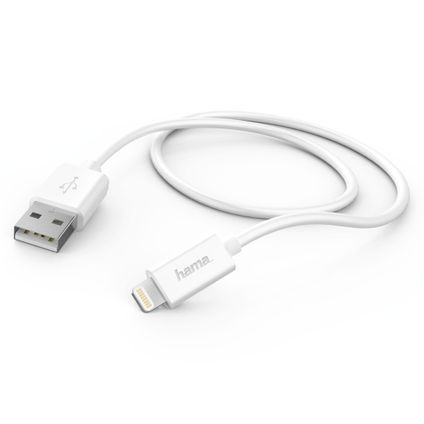 Hama USB oplaad-/datakabel Lightning wit