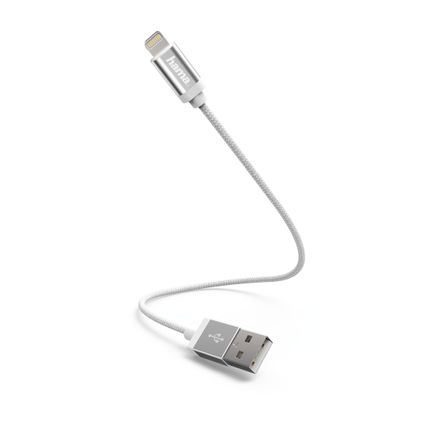 Hama USB oplaad-/datakabel Lightning wit