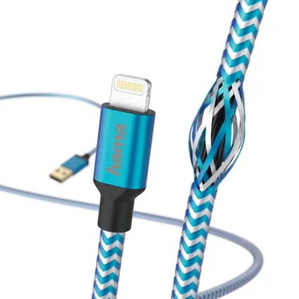 Câble de charge/données USB Hama Reflective bleu 3