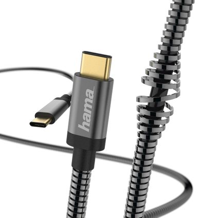 Hama USB oplaad-/datakabel Metal Type C zwart