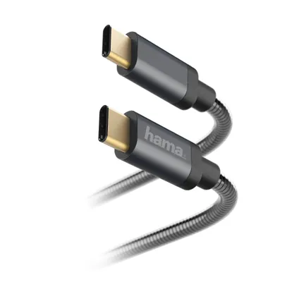 Hama USB oplaad-/datakabel Metal Type C zwart 2