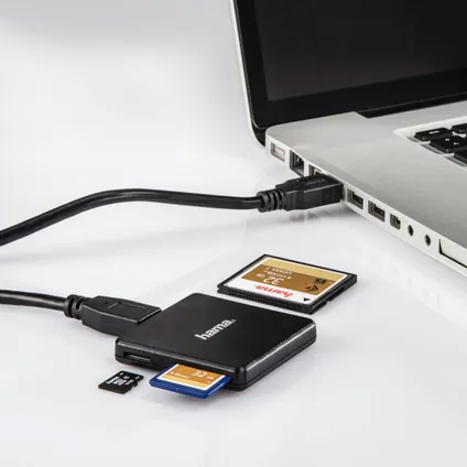 Lecteur de carte mémoire externe Hama USB-3.0/ SD/microSD noir 4