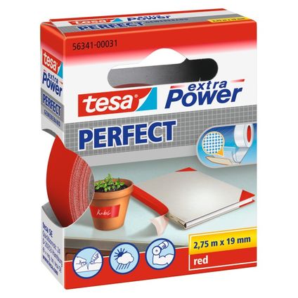 Tesa Extra Power Perfect tape rood 2,75mx19mm