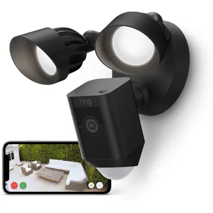 Ring beveiligingscamera Floodlight - bedraad - 1080p HD-video - zwart 3