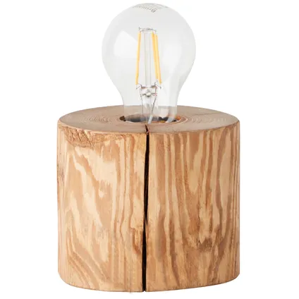 Brilliant tafellamp Trabo hout 10cm E27 25W 3