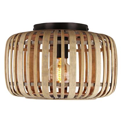 Brilliant plafondlamp Woodrow natuur hout ⌀32cm E27