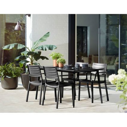Keter dining tuinstoel Metaline zwart 53x81x60cm