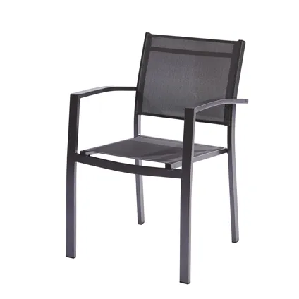 Chaise de jardin Trapani aluminium/textilène gris 6