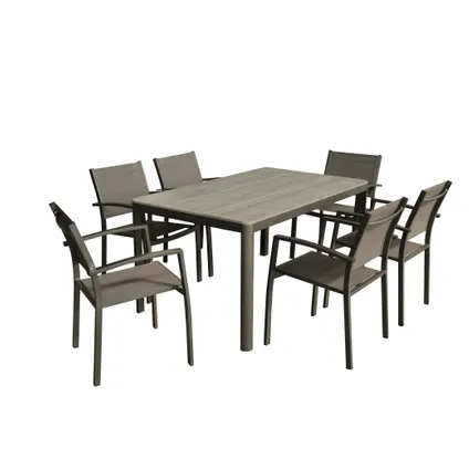 Table de jardin Trapani polywood/aluminium 150x90x75cm 6