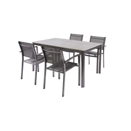 Trapani tuintafel + verstelbare poten polywood/aluminium 150x90x75cm 7