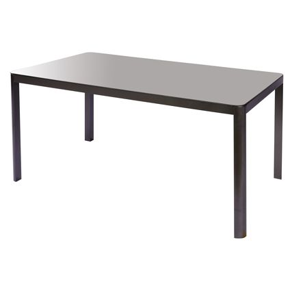 Table de jardin Macari + pieds réglables verre/aluminium 150x90x75cm