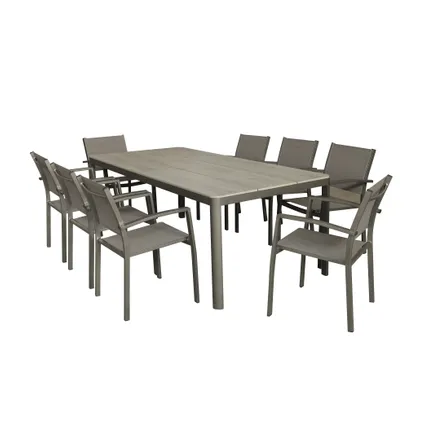 Table de jardin Trapani + pieds réglables aluminium/polywood 210x100x75cm 2