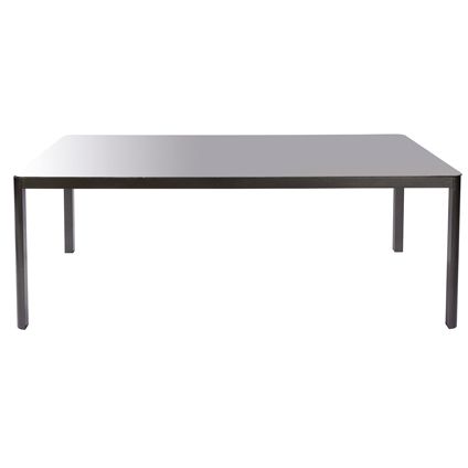 Table Macari aluminium/verre 200x100x75cm