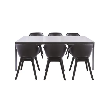 Table Macari aluminium/verre 200x100x75cm 5