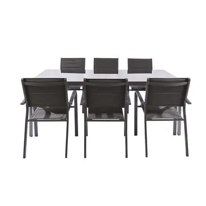 Table Macari aluminium/verre 200x100x75cm 7
