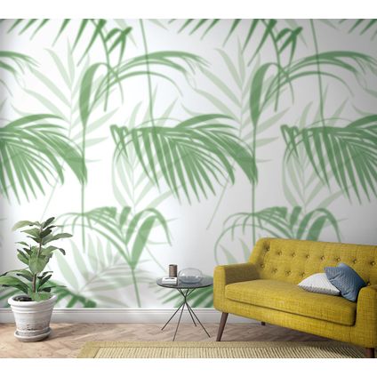 Smart art fotobehang vervaagde palmbladeren