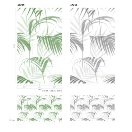 Smart art fotobehang vervaagde palmbladeren 5
