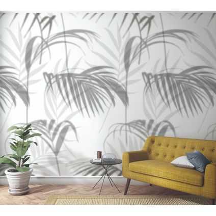 Smart art fotobehang vervaagde palmbladeren
