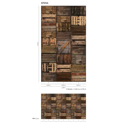 Smart art fotobehang houten kistjes 4