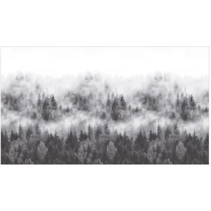 Smart art fotobehang bos in de mist 3