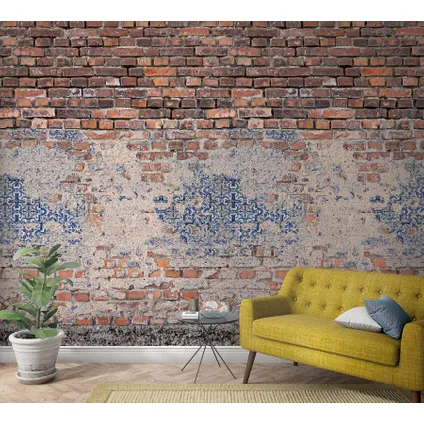 Photo murale Smart Art mur de briques avec carreaux