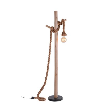 Paul Neuhaus vloerlamp Rope H 150cm bruin-zwart