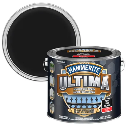 Laque métal Hammerite Ultima noir brillant 2,5L