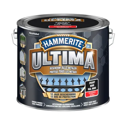 Hammerite metaallak Ultima zwart hoogglans 2,5L 2
