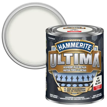 Laque métal Hammerite Ultima blanc brillant 750ml