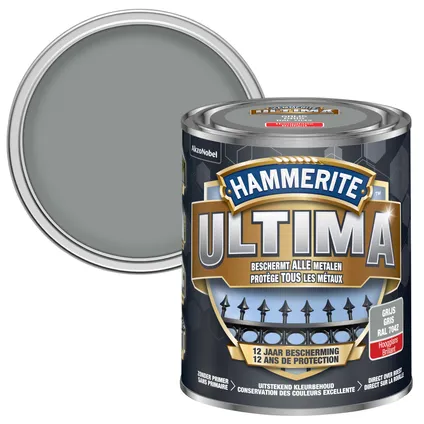 Laque métal Hammerite Ultima gris brillant 750ml