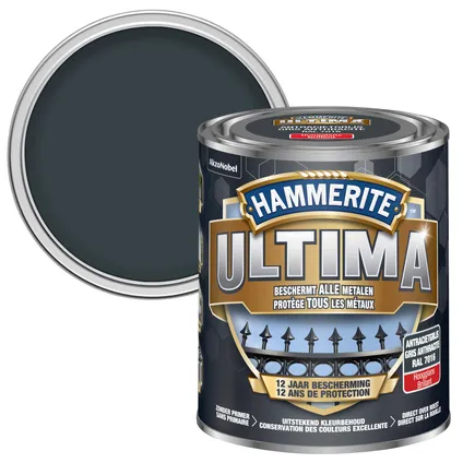 Laque métal Hammerite Ultima gris anthracite brillant 750ml