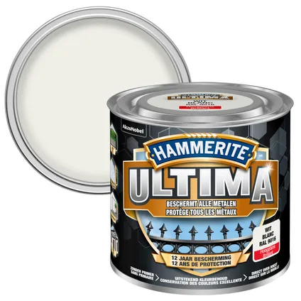 Laque métal Hammerite Ultima blanc brillant 250ml
