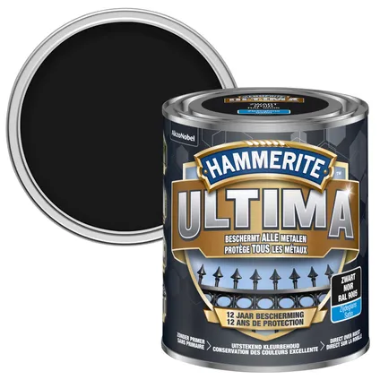 Laque métal Hammerite Ultima noir satin 750ml