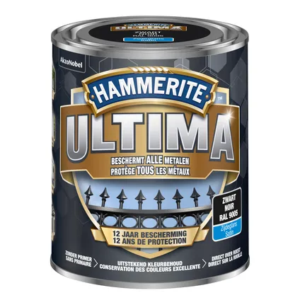 Hammerite metaallak Ultima zwart zijdeglans 750ml 2