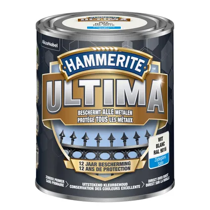 Hammerite metaallak Ultima wit zijdeglans 750ml 2