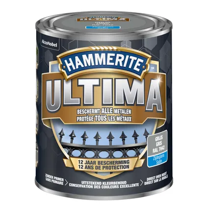 Hammerite metaallak Ultima grijs zijdeglans 750ml 2