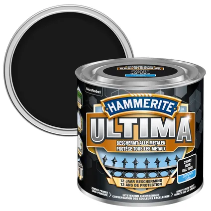 Laque métal Hammerite Ultima noir satin 250ml