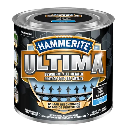 Hammerite metaallak Ultima zwart zijdeglans 250ml 2