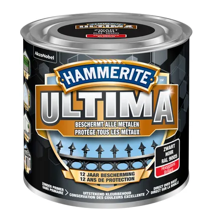 Hammerite metaallak Ultima zwart hoogglans 250ml 2