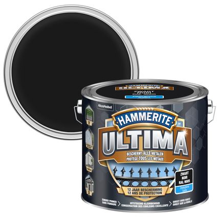 Laque métal Hammerite Ultima noir satin 2,5L