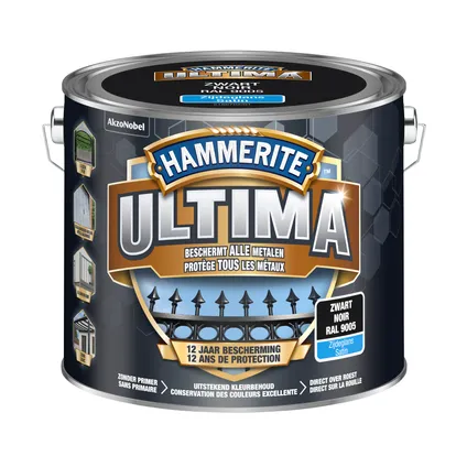 Hammerite metaallak Ultima zwart zijdeglans 2,5L 2