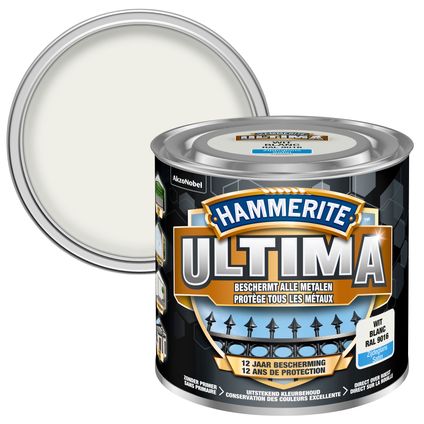 Laque métal Hammerite Ultima blanc satin 250ml