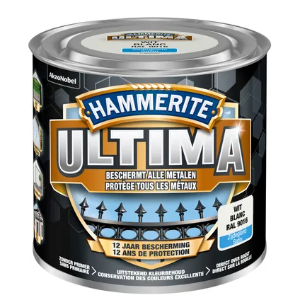Laque métal Hammerite Ultima blanc satin 250ml 2